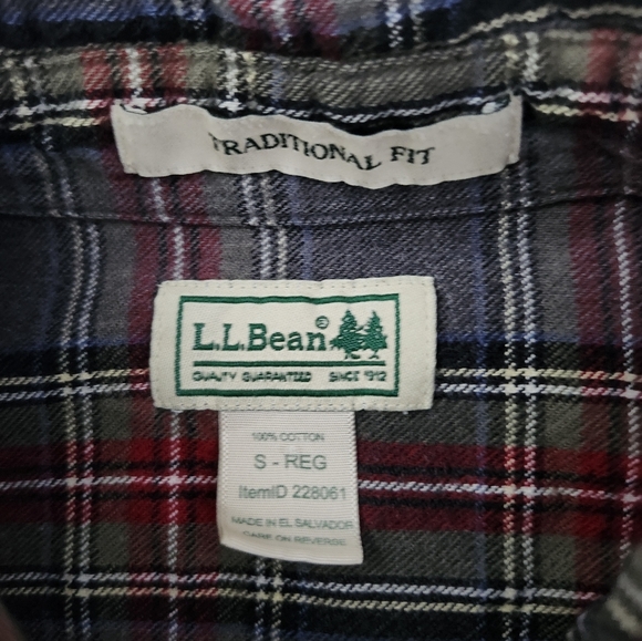 L.L. BEAN Men’s Scotch Plaid Flannel Shirt Traditional Fit Long Sleeve Small - Picture 3 of 8